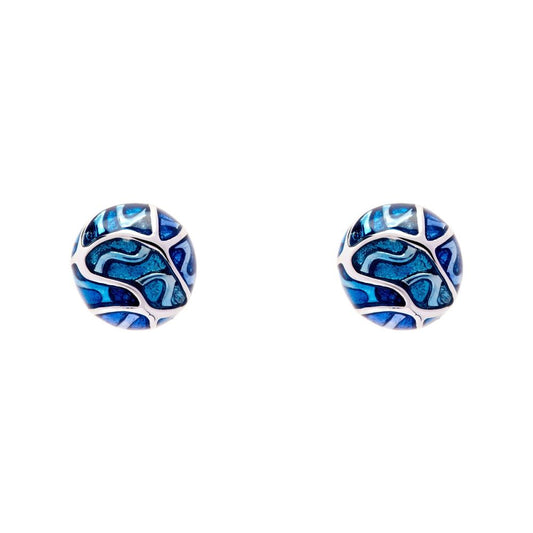 Stainless Steel and Enamel Leto Stud Earrings