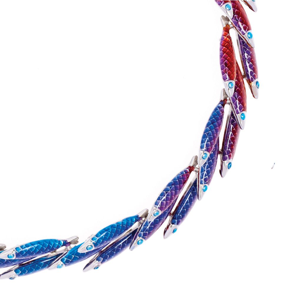 Rainbow Enamel Electra Stainless Steel Necklace