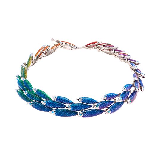 Rainbow Enamel Electra Stainless Steel Necklace