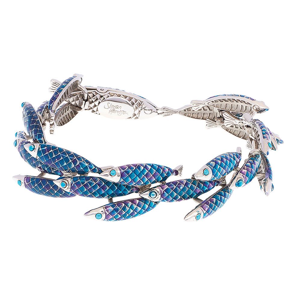 Stainless Steel and Enamel Electra Blue Bracelet