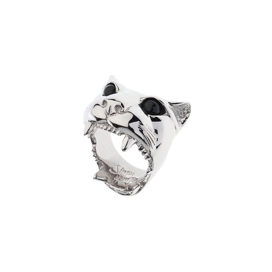 Dionysus Jaguar Silver Steel Ring