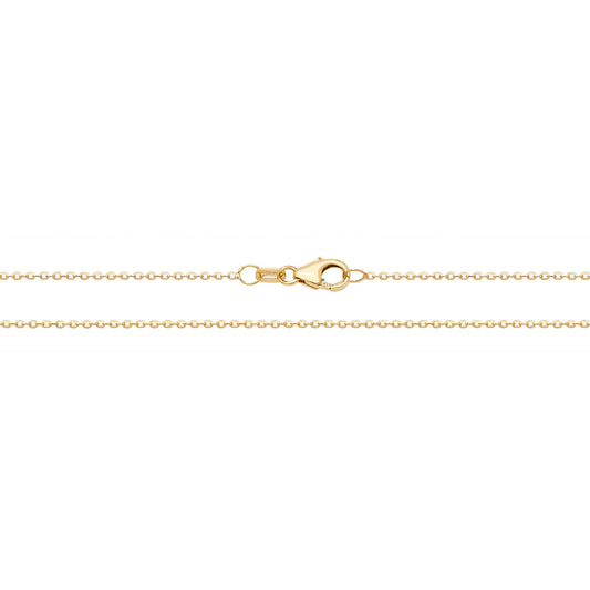 9ct Yellow Gold, 20" Diamond Cut Trace Chain