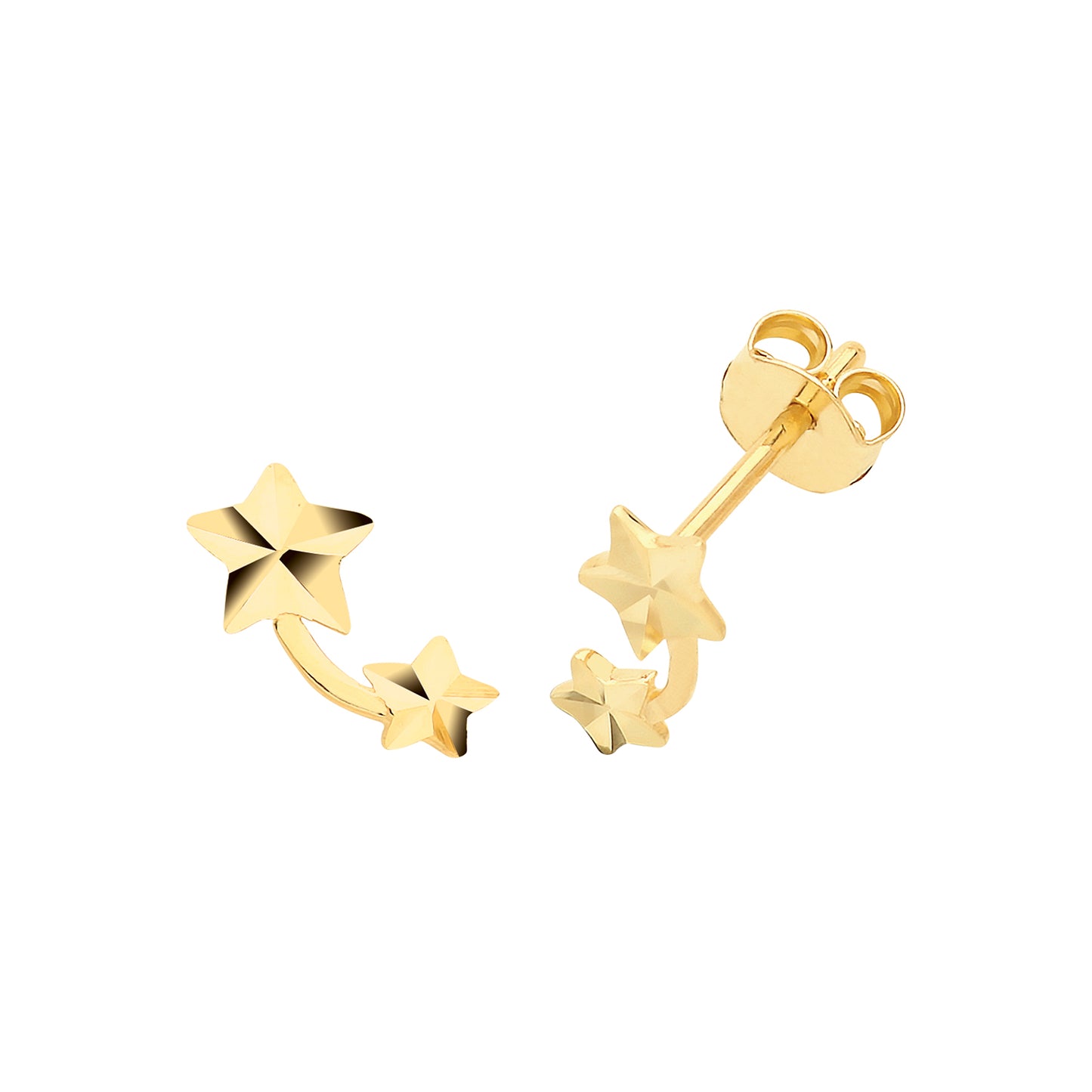 9ct Yellow Gold star Stud Earrings