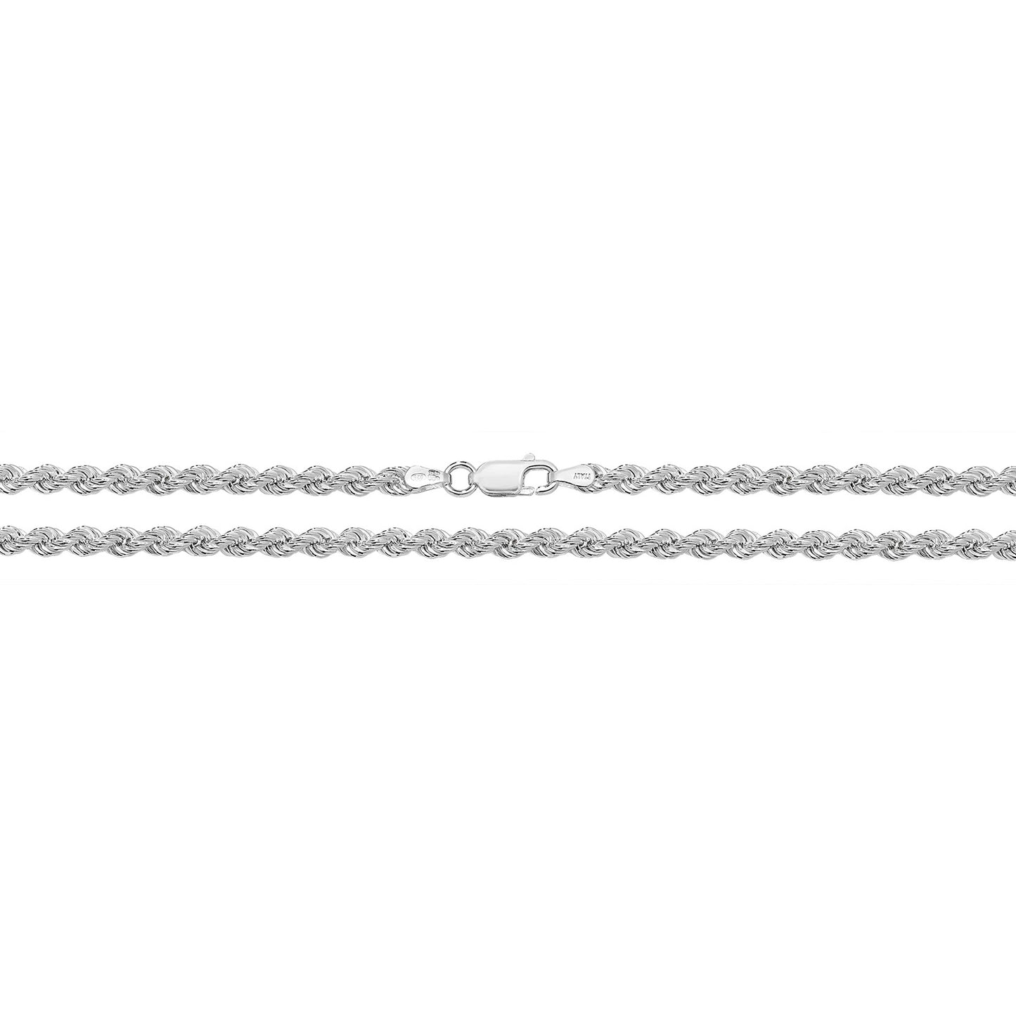 Silver Wide Rope Chain 7" Bracelet