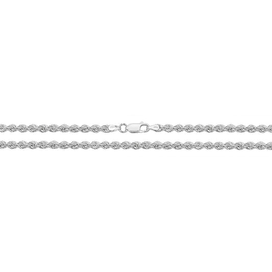 Silver Wide Rope Chain 7" Bracelet