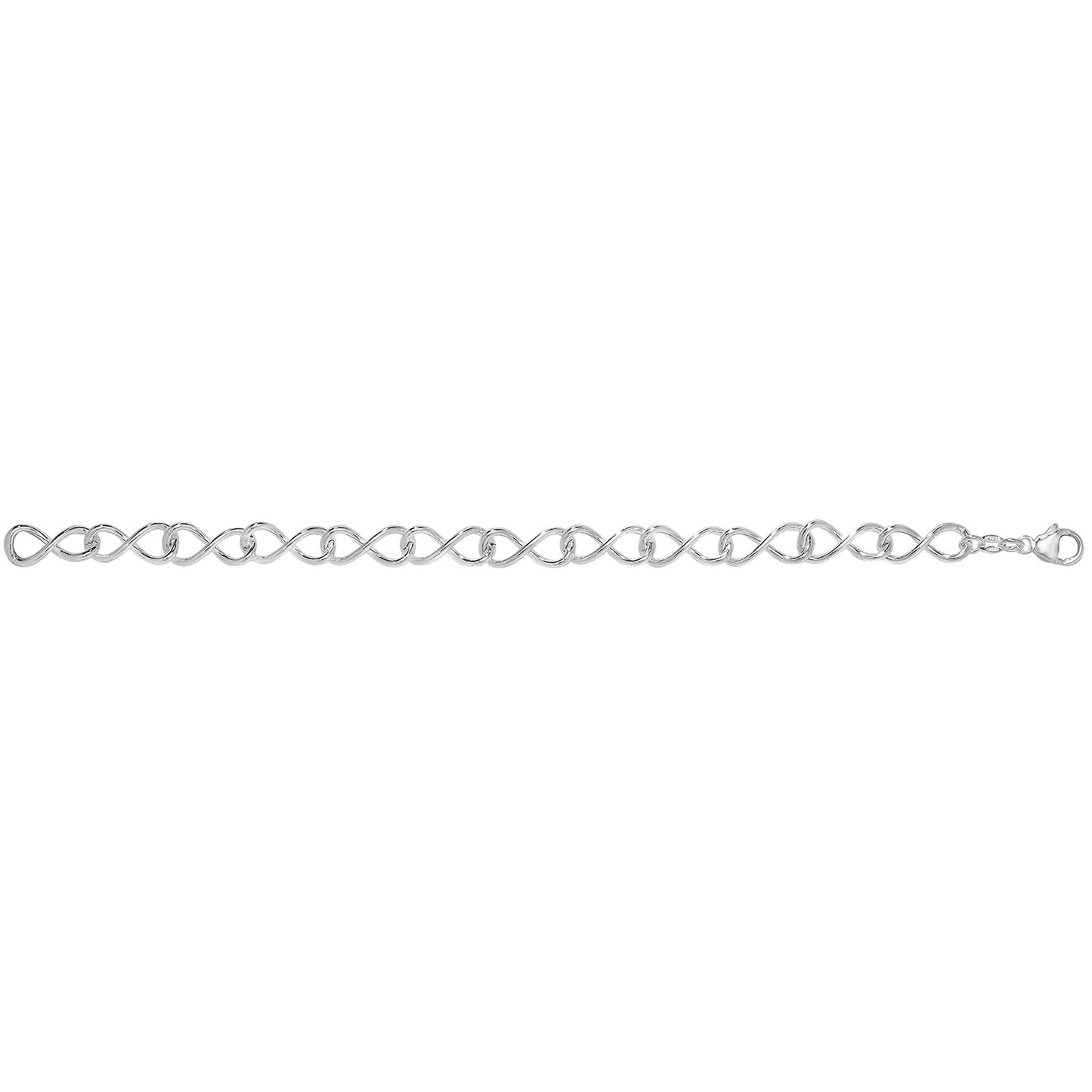 Silver Infinity Link Bracelet, 7 1/2"