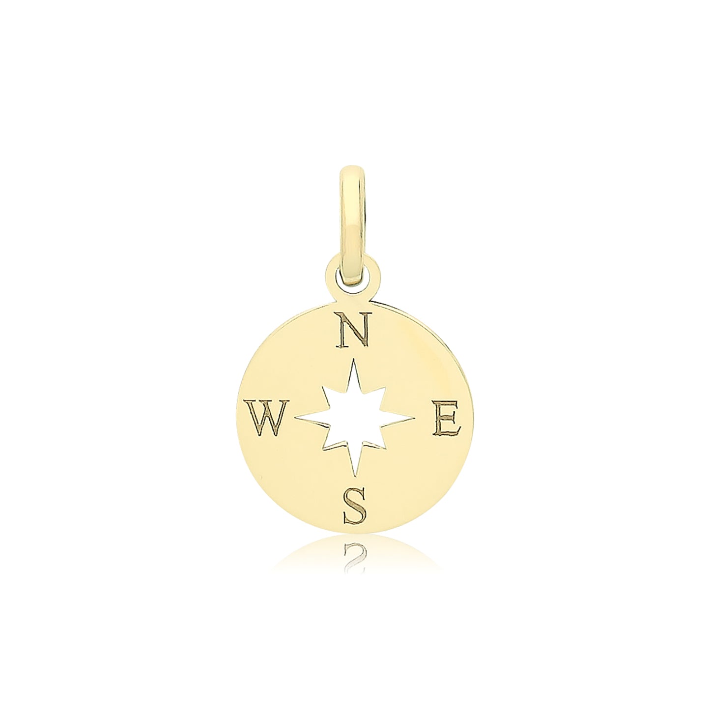 Mini 9ct Yellow Gold compass pendant