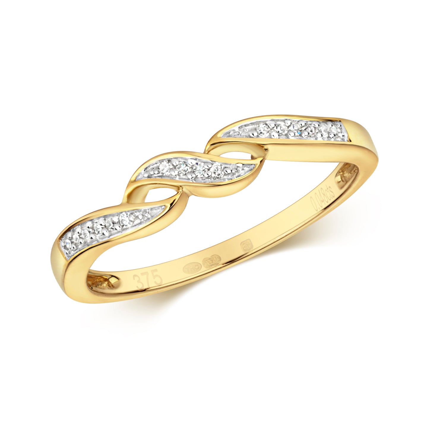 Diamond Fancy Infinity Ring in 9ct Yellow Gold