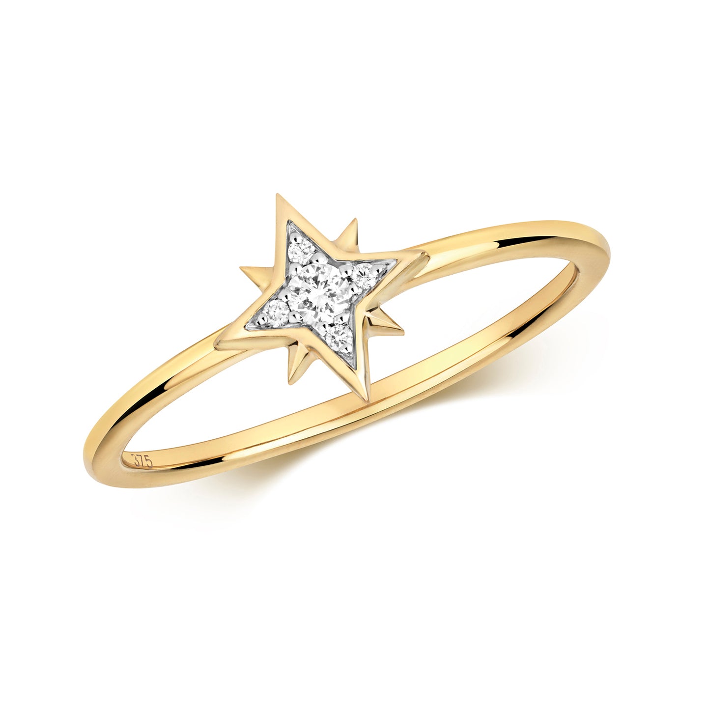 Diamond Northern Star Ring in 9ct Gold